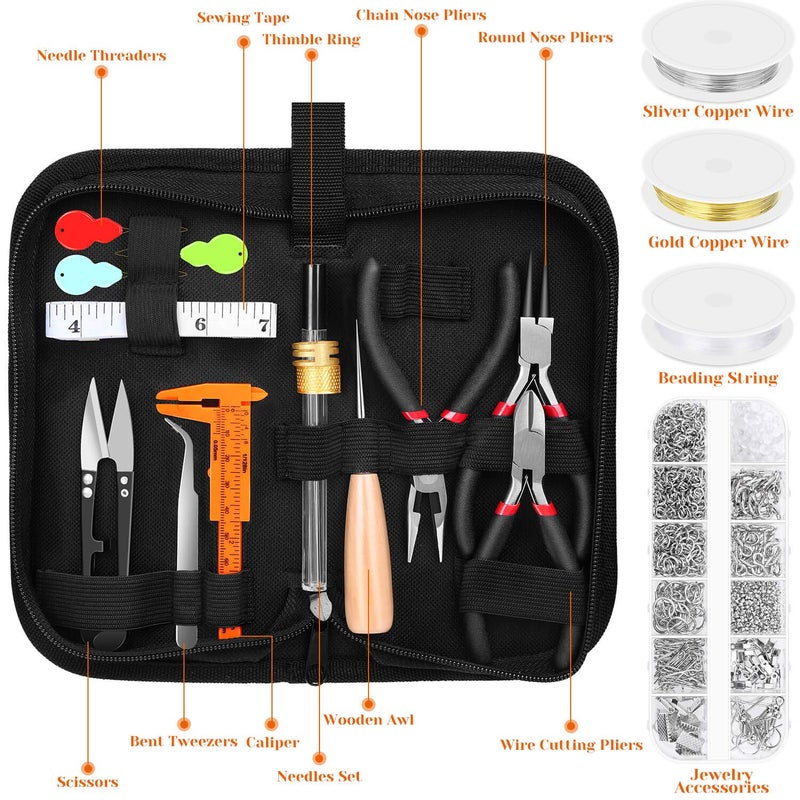 Audab Jewelry Making Kit with Tools, Wires, Charms and Findings for Jewelry Making and Repair - Image 2